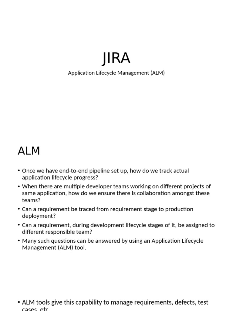 Jira & Alm | PDF | Software Development Process | Software Testing