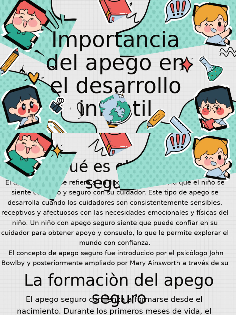 Apego Seguro y Desarrollo Infantil | PDF | Teoría de apego | Ciencias ...