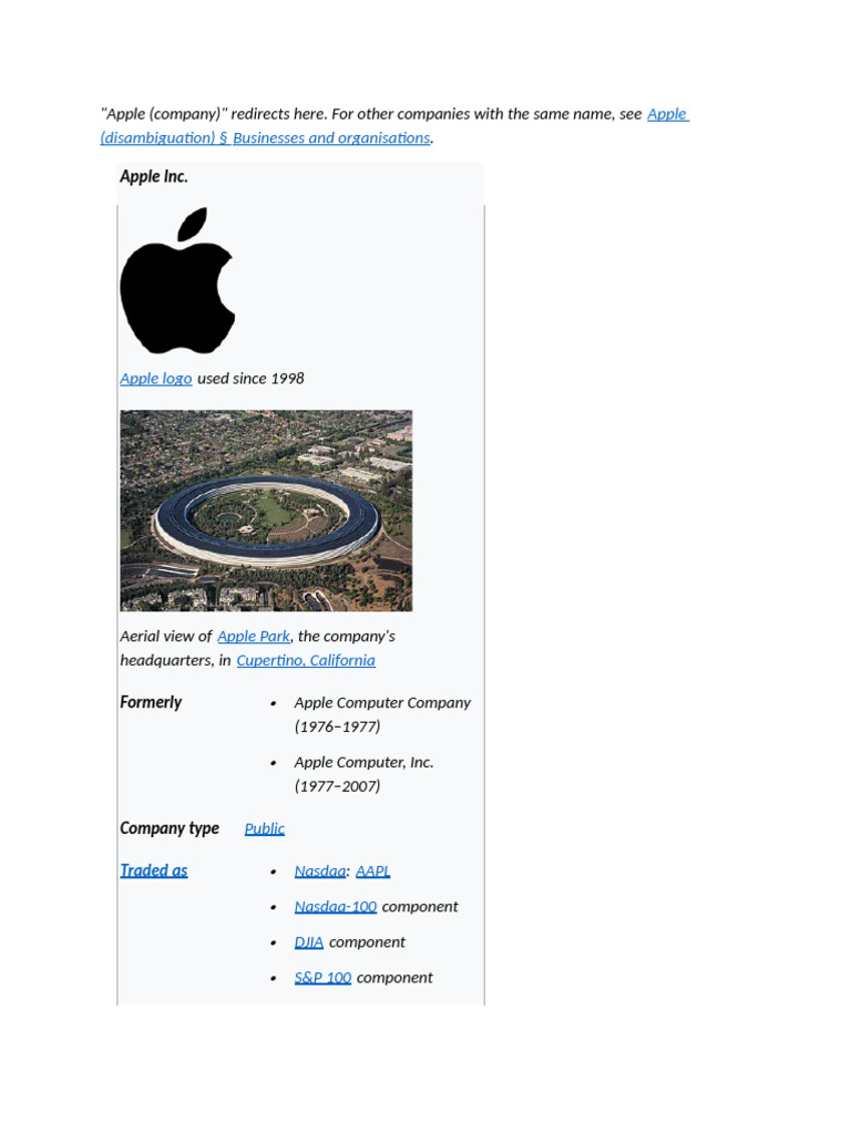 Apple First Part Wikipedia | PDF | Apple | Apple Inc.