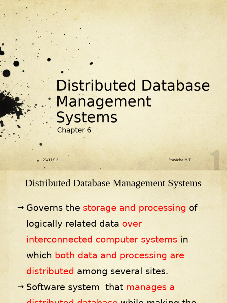 Adbms Chapter 7 Ddbms | PDF | Databases | Database Transaction