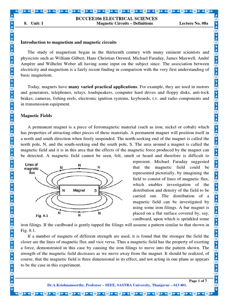 ES U1 L 08a Definitions in Magnetic Circuits | PDF | Magnetism ...