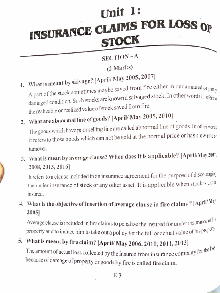 Insurance Claims for Stock Loss Explained | PDF | Lease | Insurance