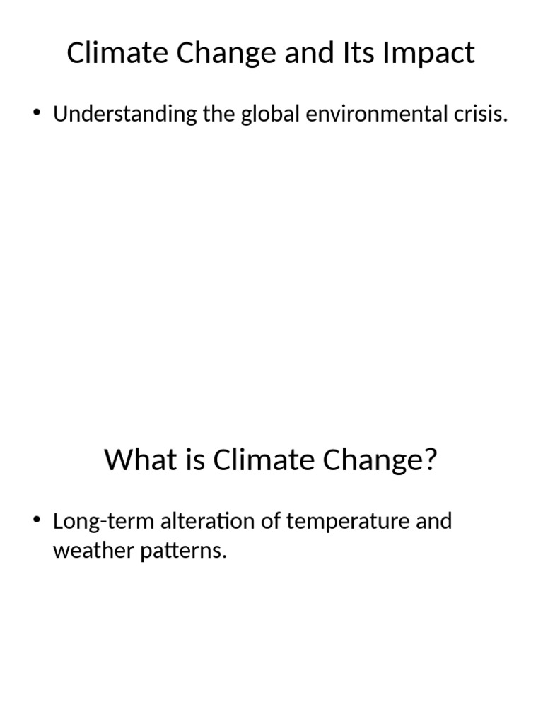 Climate Change and Its Impact | PDF