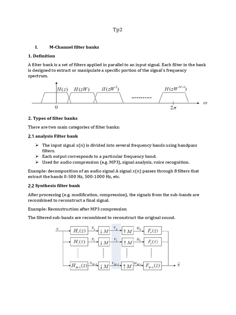 M-Channel Filter Banks Explained | PDF | Filter (Signal Processing ...