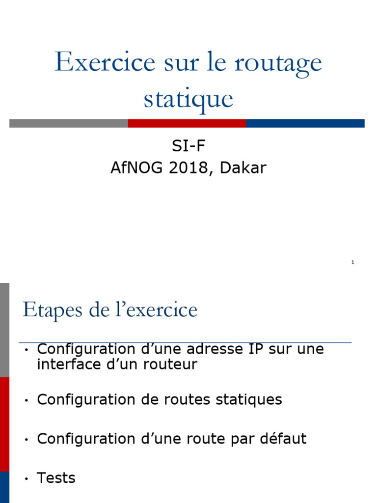 Exercice de routage statique IPv4 | PDF | Adresse IP | I Pv6