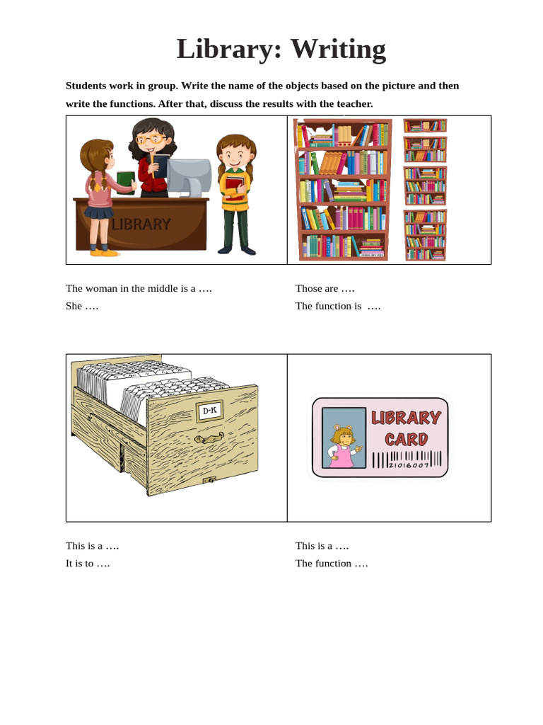 Library Functions and Vocabulary Exercise | PDF