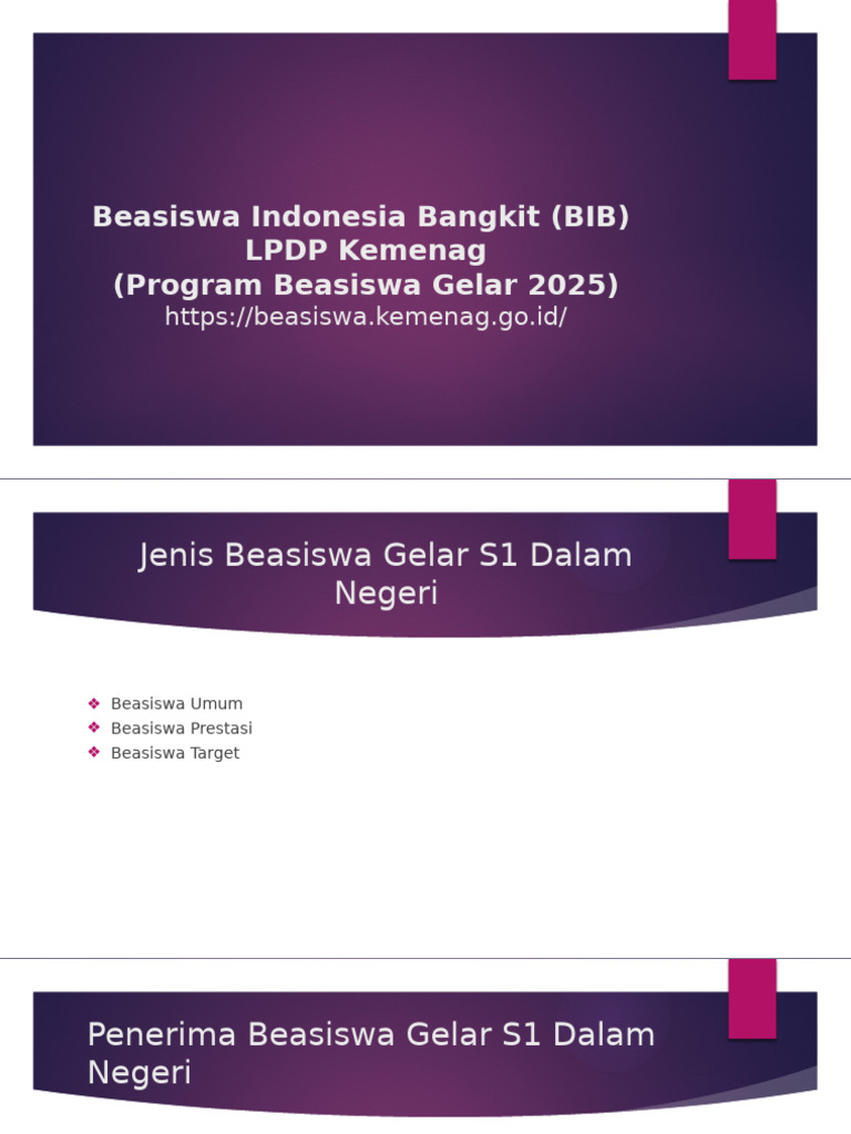 Beasiswa Indonesia Bangkit 2025 Kemenag | PDF