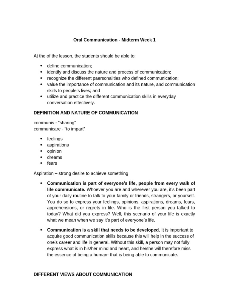 Understanding Oral Communication Skills | PDF | Speech | Communication