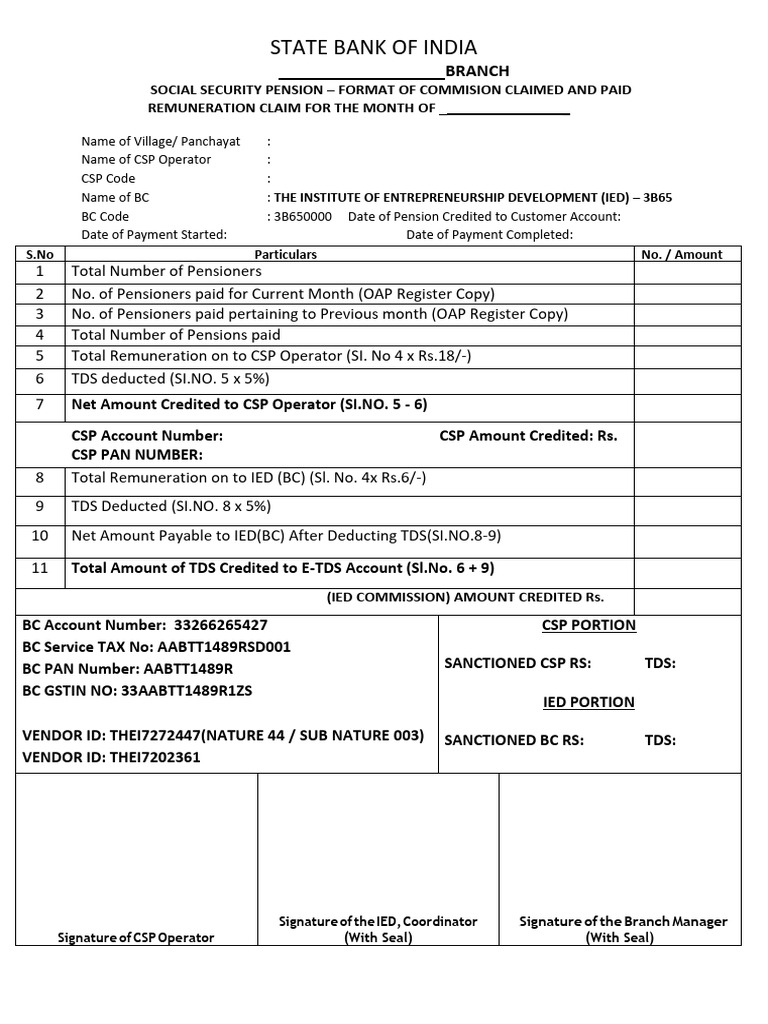 Oap Claim New Format | PDF