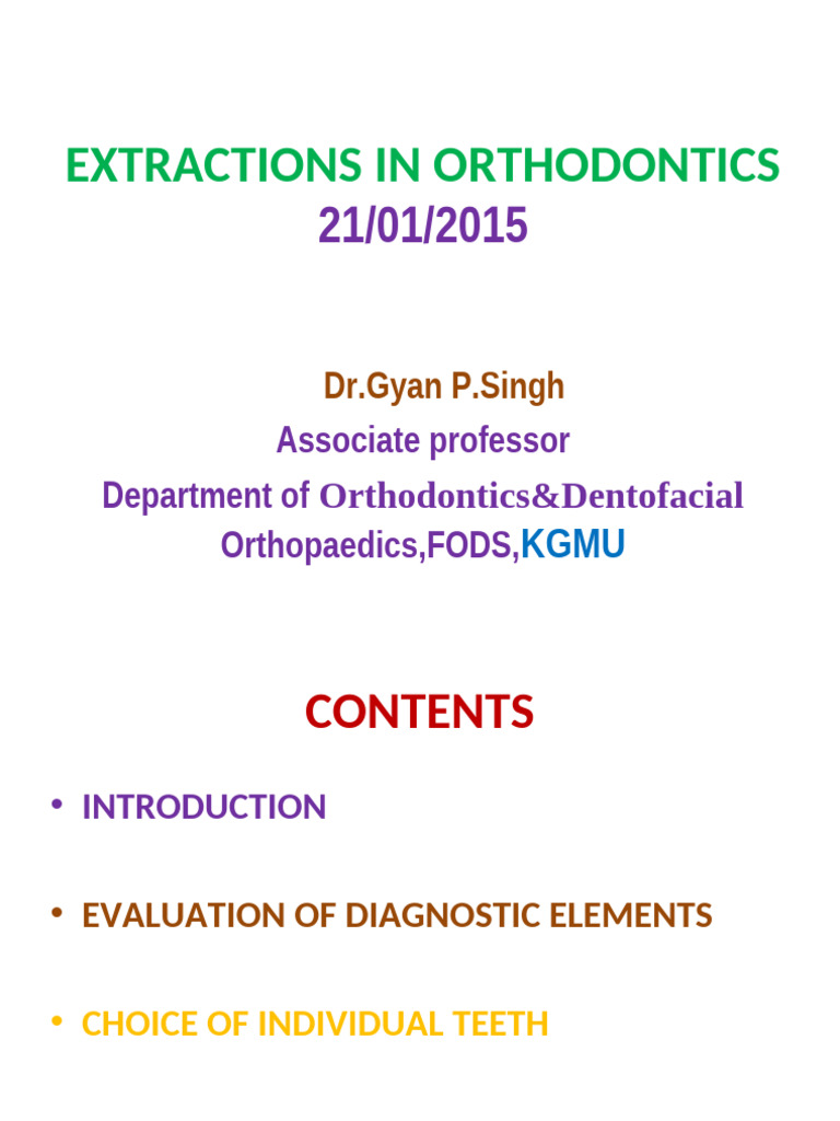 Extraction Strategies in Orthodontics | PDF | Orthodontics | Tooth
