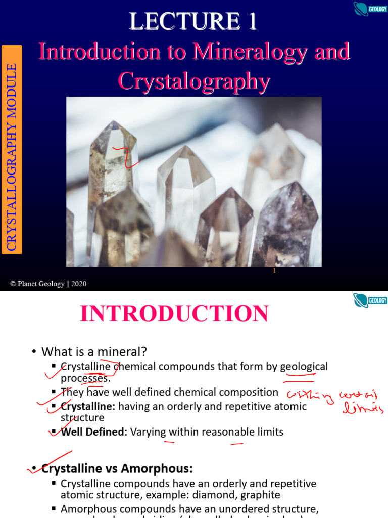 Introduction to Mineralogy and Crystallography | PDF | Minerals | Crystal