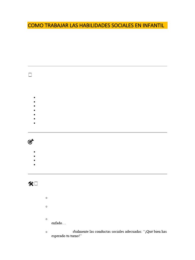 Actividades para Habilidades Sociales en Infantil | PDF | Las emociones ...