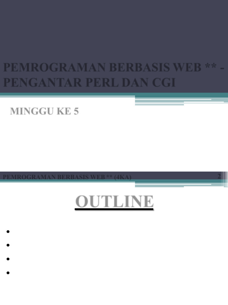 Pemrograman Web: Perl dan CGI Dasar | PDF