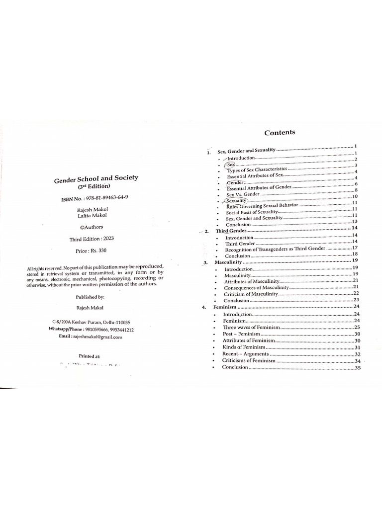 Gender School and Society (E) | PDF