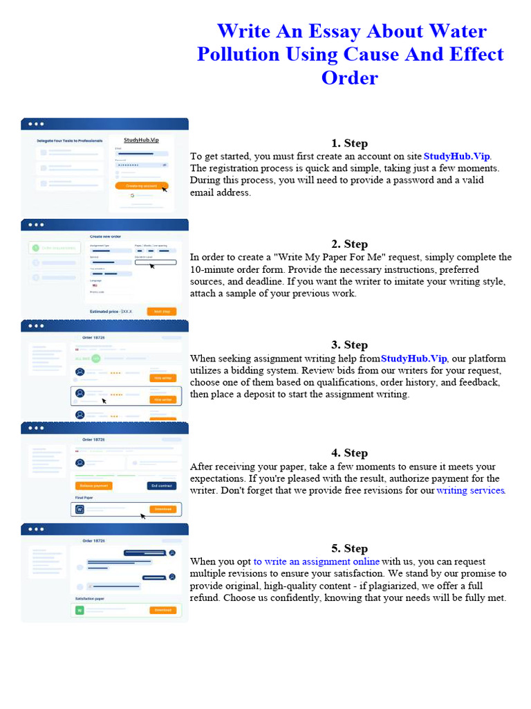 Write an Essay About Water Pollution Using Cause and Effect Order | PDF ...