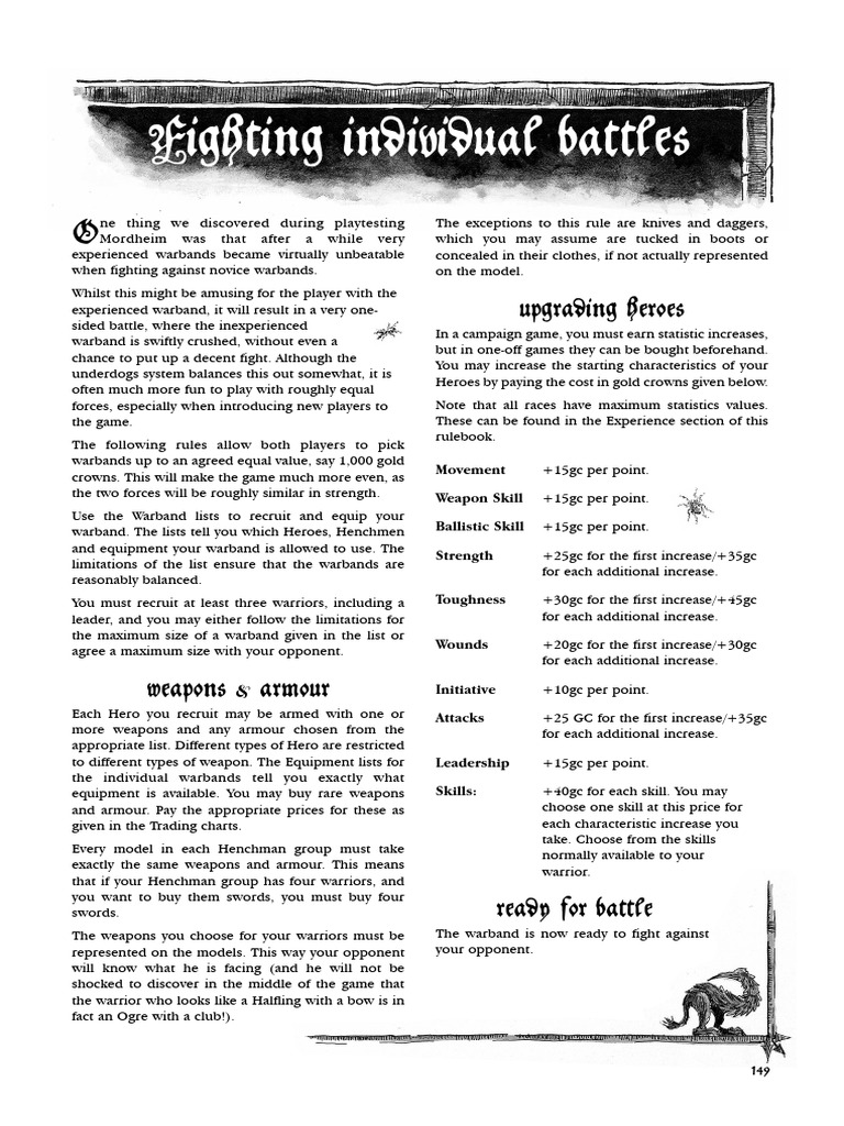 Warband Recruitment and Battle Rules | PDF