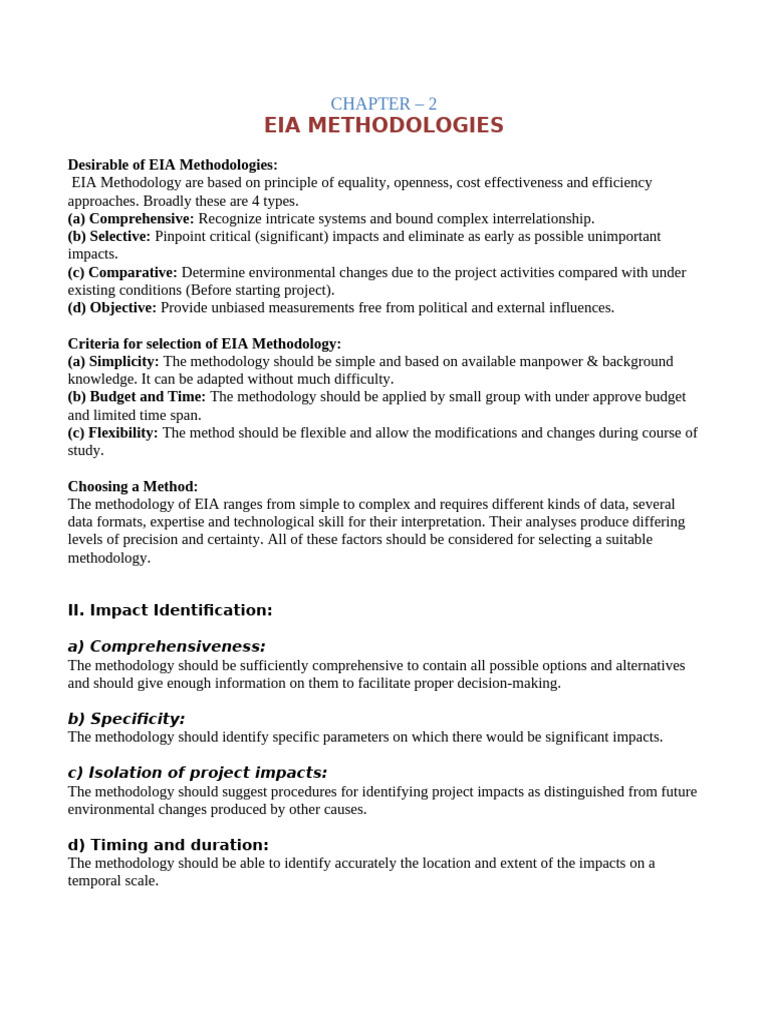 EIA Methodologies: Types and Criteria | PDF | Methodology | Road