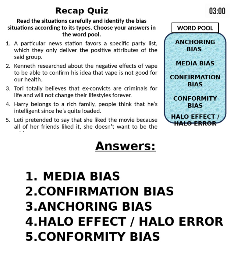 Recap Quiz | PDF