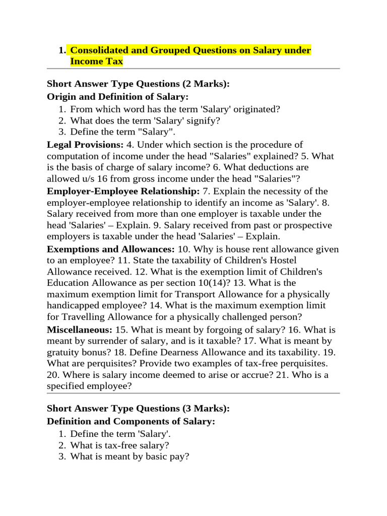 Salary Taxation FAQs and Guidelines | PDF | Employee Benefits | Salary
