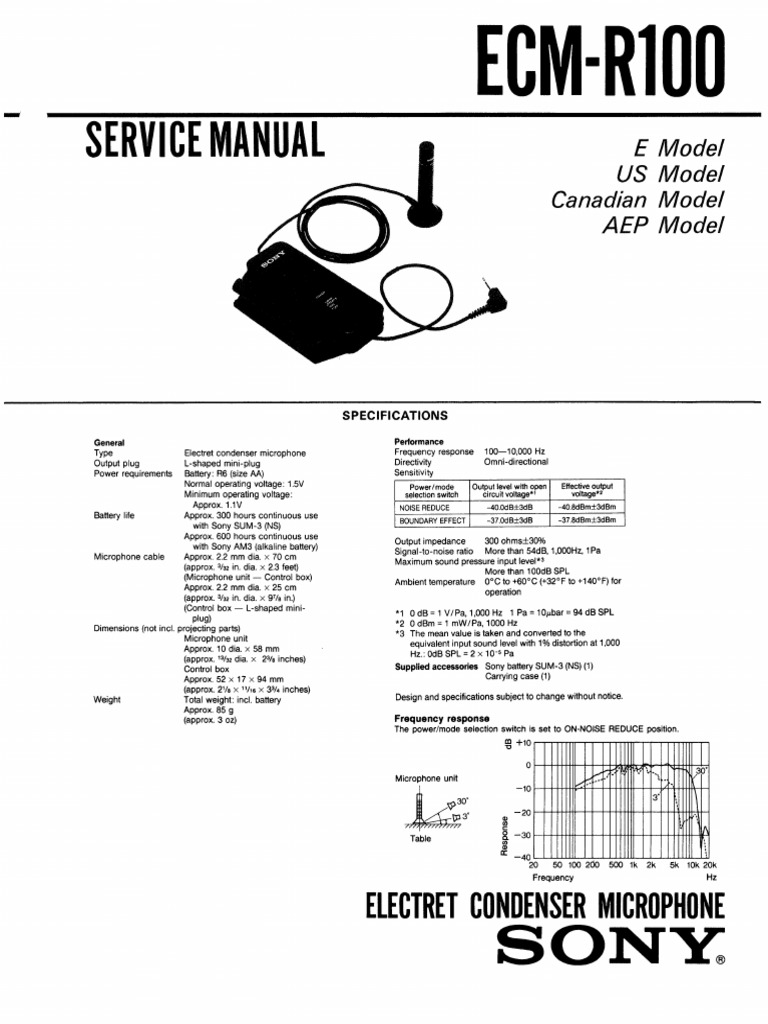 Sony Ecm-R100 | PDF