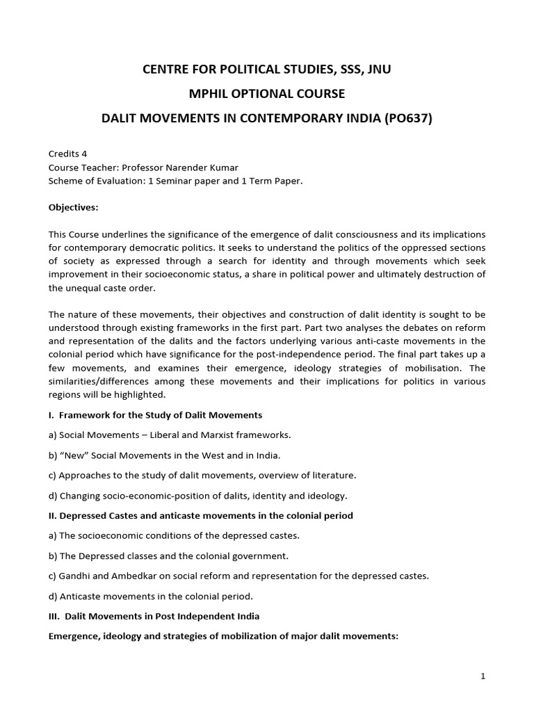 Understanding Dalit Movements in India | PDF | Dalit | Politics Of India