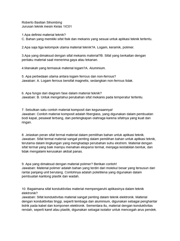 Definisi dan Jenis Material Teknik | PDF