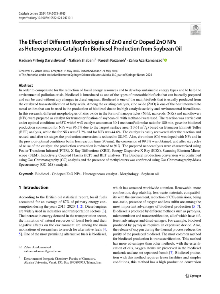 The Effect of Different Morphologies of ZnO and CR Doped ZnO NPs | PDF ...