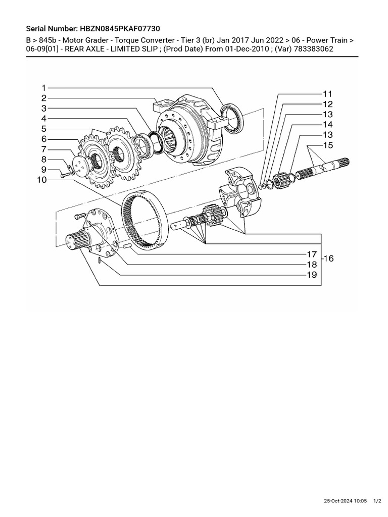 Motor Grader Parts List: HBZN0845PKAF07730 | PDF | Mechanical ...