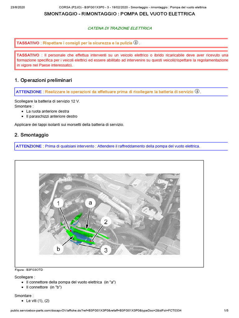 CORSA (P2JO) - B3FG01X3P0 - 3 - 19 - 02 - 2020 - Smontaggio ...