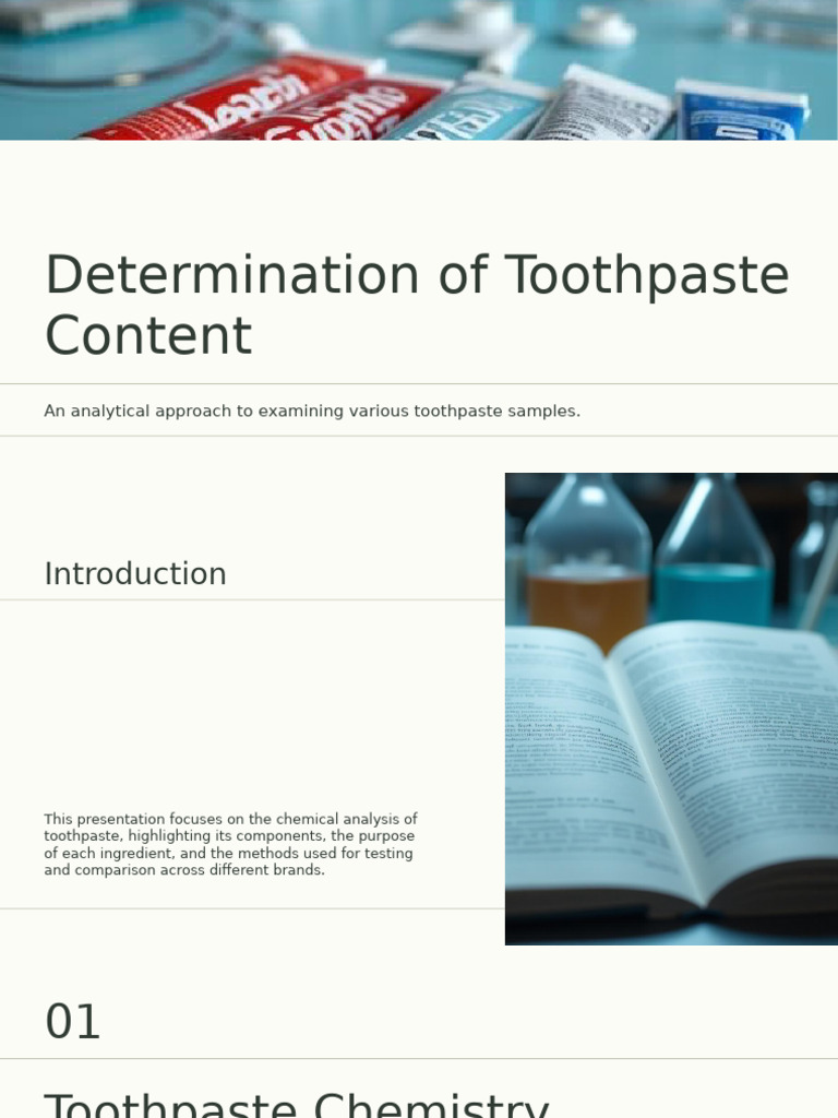 Analytical Methods for Toothpaste Testing | PDF