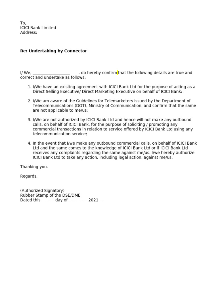Undertaking | PDF