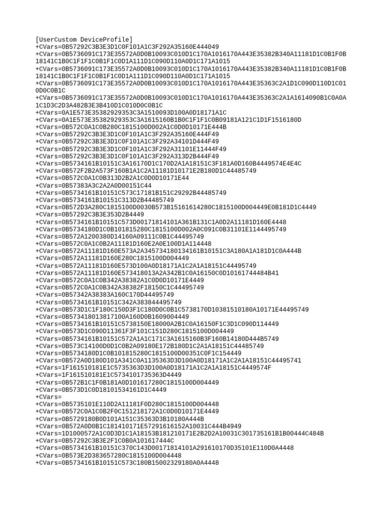 User Custom Device Profile CVars | PDF