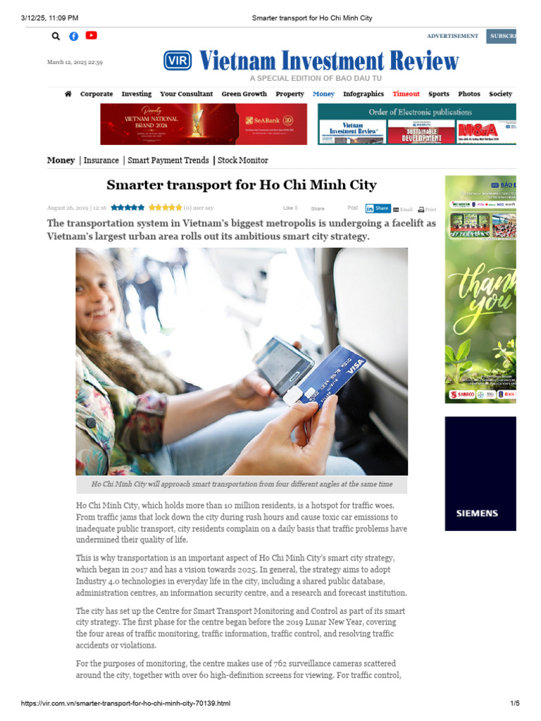 Smarter Transport in Ho Chi Minh City | PDF | Visa Inc. | Emv