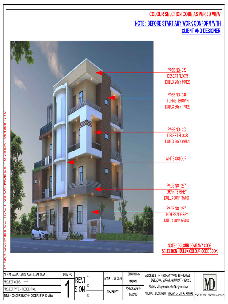 Colour Selction Code As Per 3D View | PDF