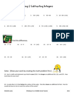 Adding &amp Subtracting Integers