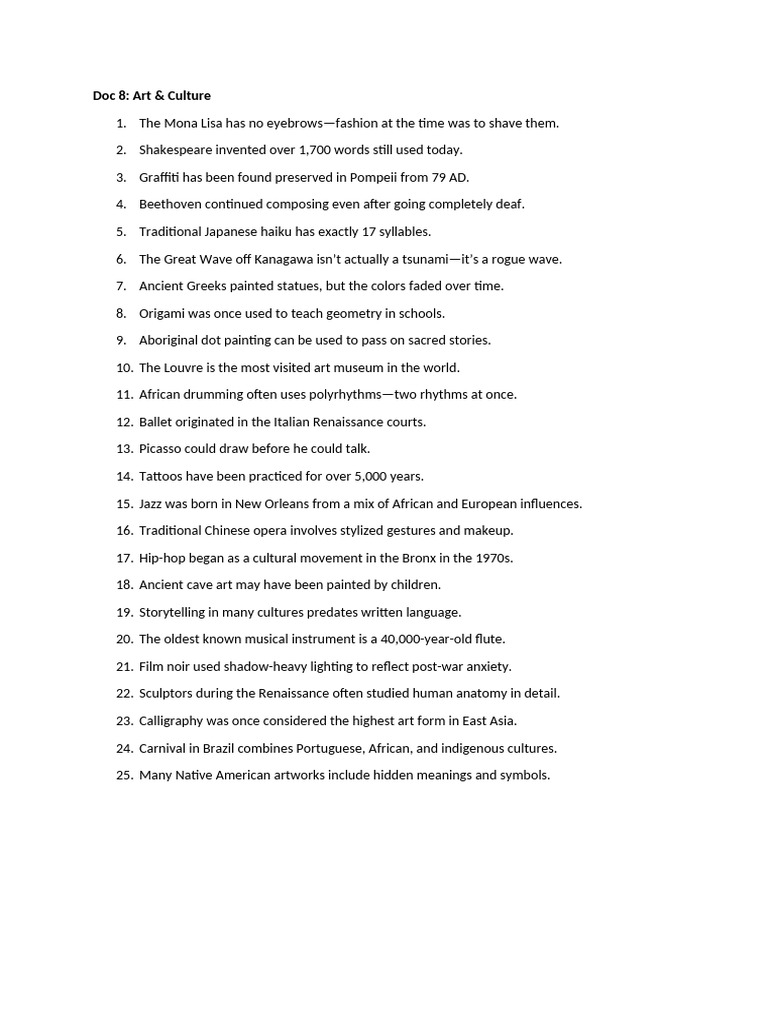 Insights on Art and Culture | PDF