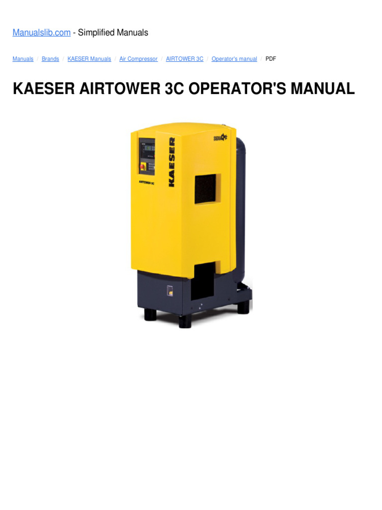 Kaeser Airtower 3C Operator Manual | PDF | Clothes Dryer | Refrigeration