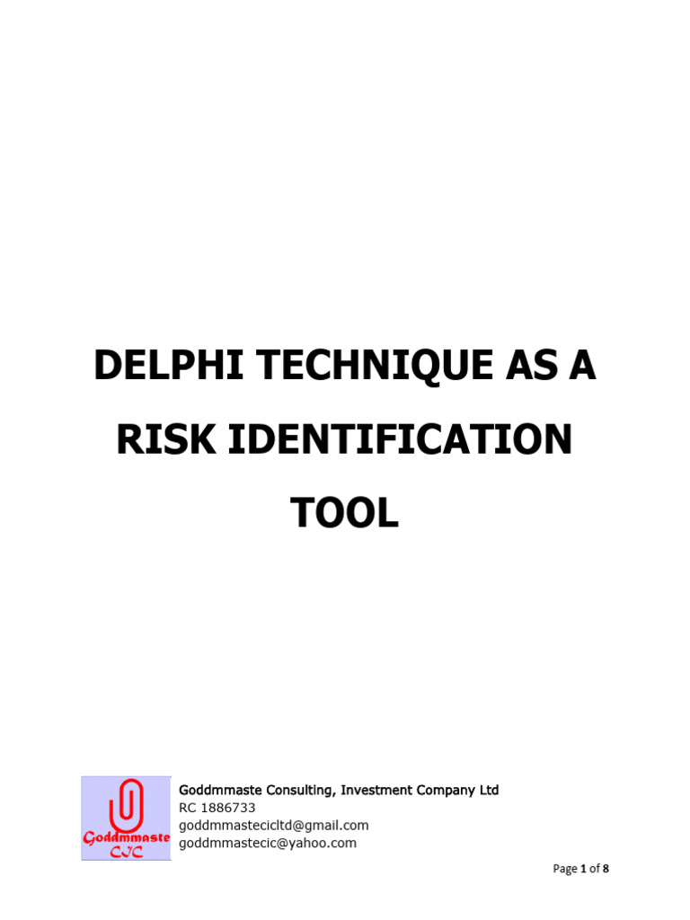 Delphi Technique for Risk Identification | PDF | Risk