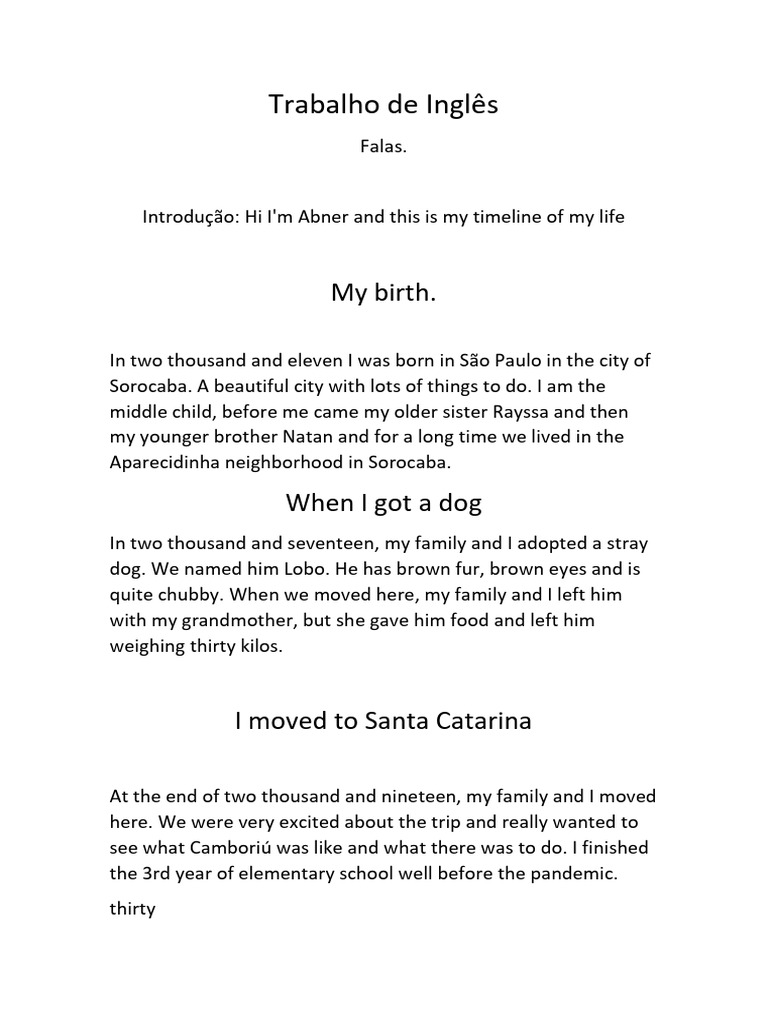 Trabalho de Ingles | PDF