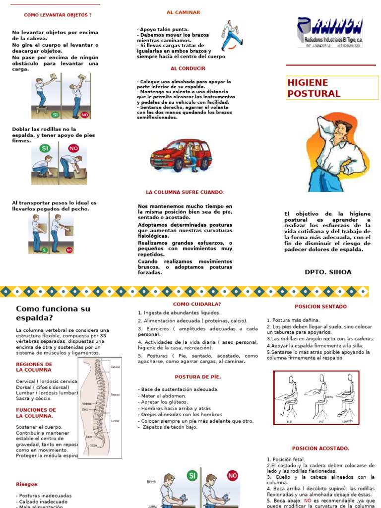 Higiene Postural para Cuidar la Columna | PDF | La columna vertebral