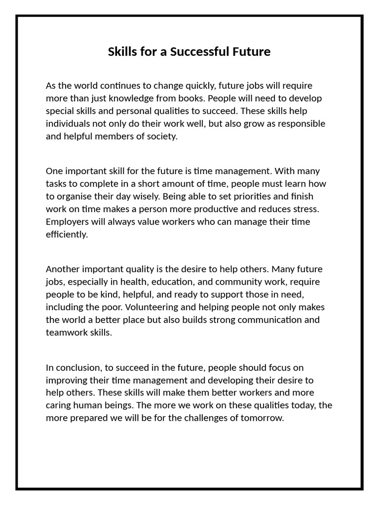 Skills For A Successful Future | PDF
