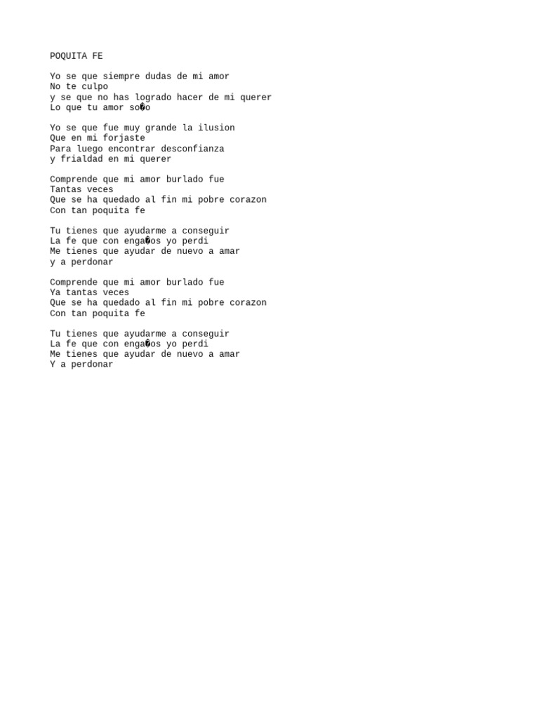 Poquita Fe: Letra y Descarga | PDF