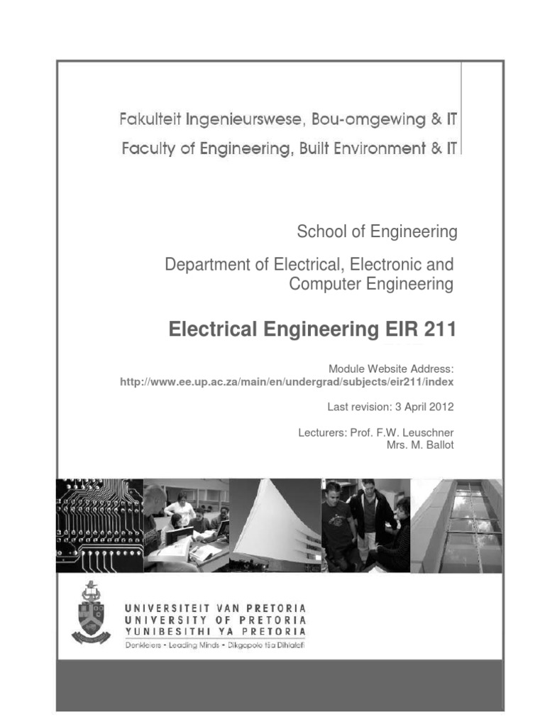 Electrical Engineering EIR 211 Course Guide | PDF | Ac Power | Inductor