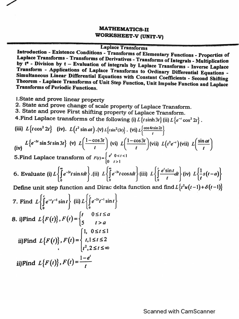 Laplace Transformation Pdf