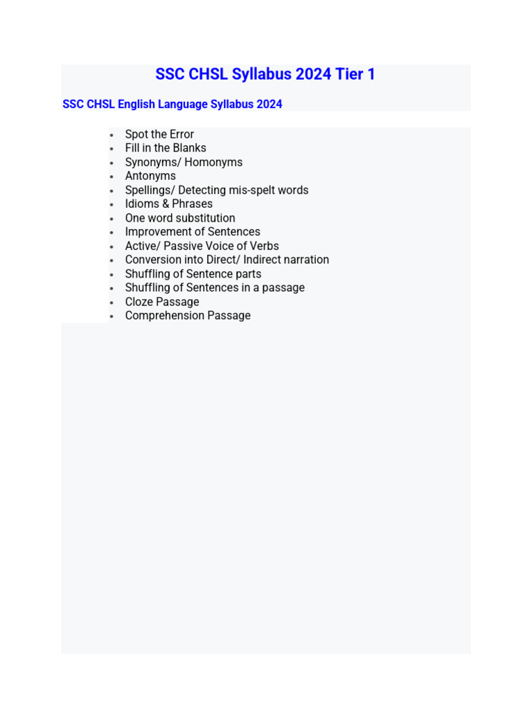 SSC CHSL Syllabus | PDF | Trigonometry | Circle