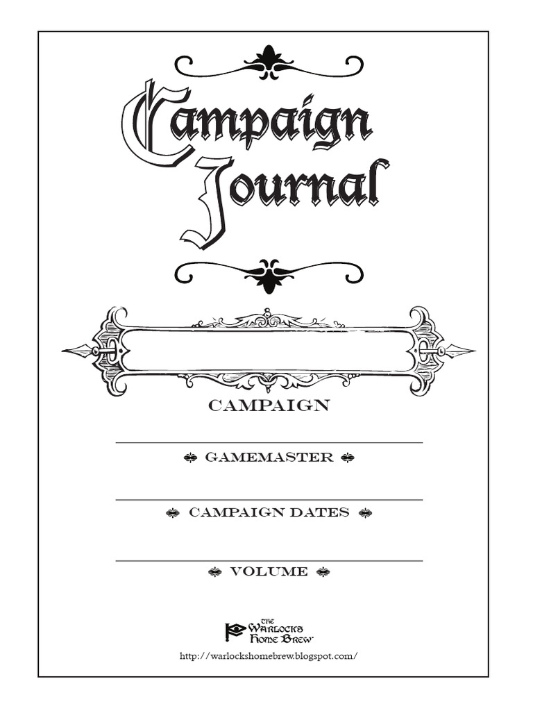 Campaign Journal (A4 Size) | PDF | Role Playing Games | Tabletop Games