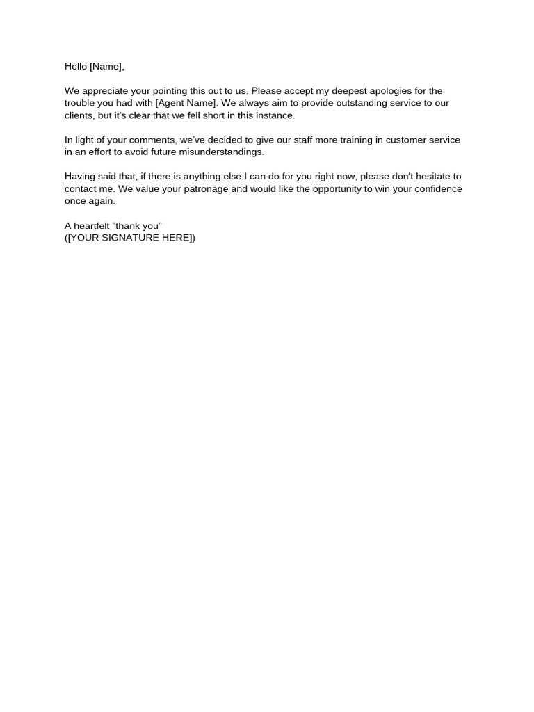 Customer Service Apology Email Template | PDF