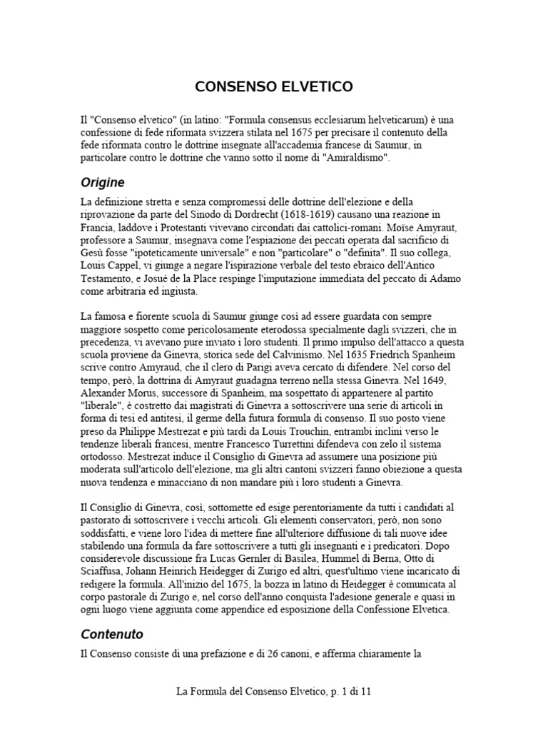 Consenso Elvetico | PDF