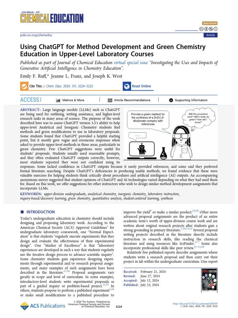 ChatGPT in Chemistry Lab Education | PDF | Artificial Intelligence ...