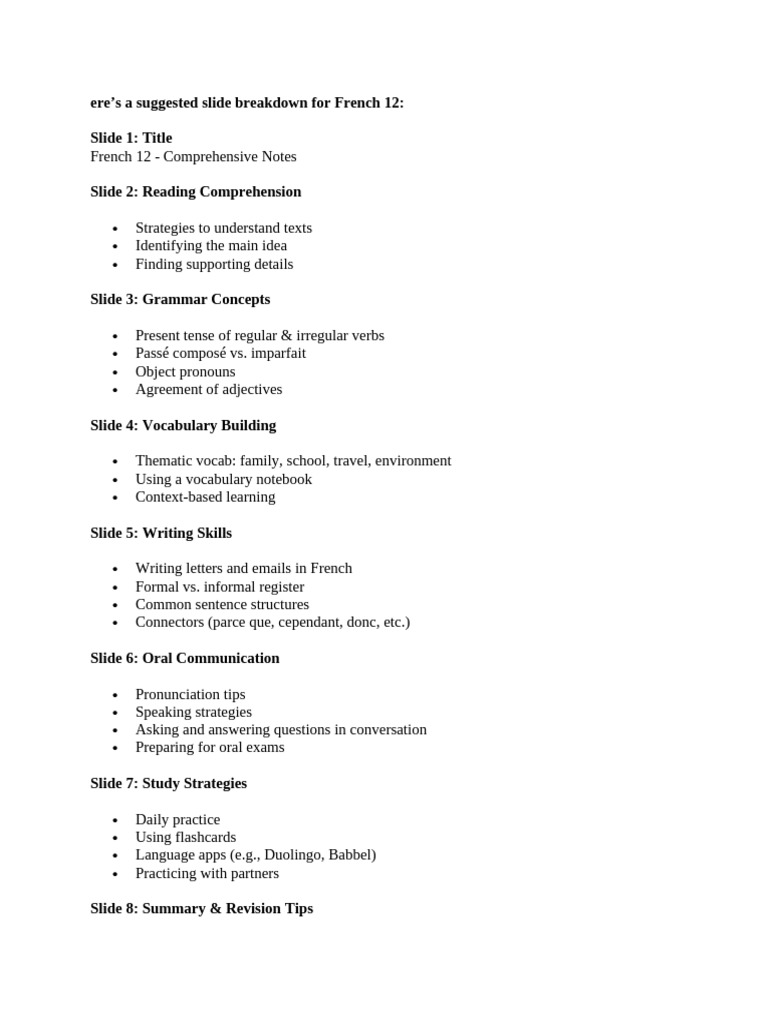 French Class | PDF